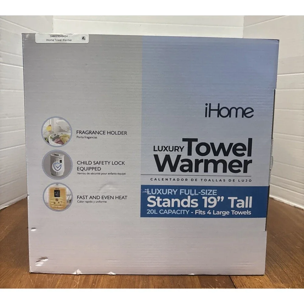 iHome 20L Luxury Towel Warmer Bucket LED Timer Fragrance Holder White